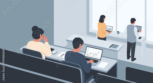 A sleek, modern desk corner exudes professionalism and focus, perfect for office or home workspace branding.