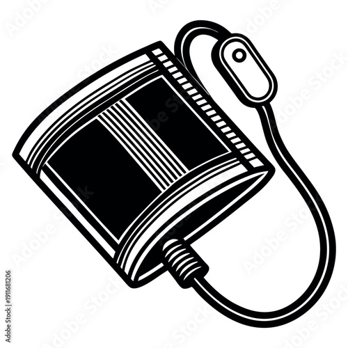 Blood pressure cuff vector clipart on white background. 