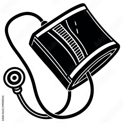 Blood pressure cuff vector clipart on white background. 