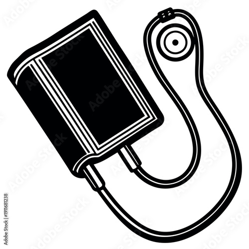 Blood pressure cuff vector clipart on white background. 