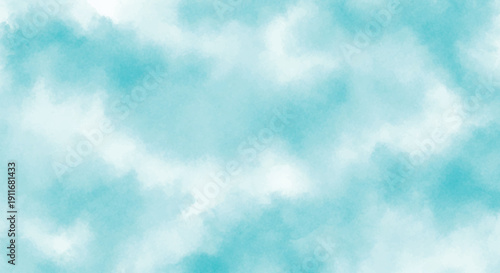 Soft turquoise watercolor pattern design background with airy gradient wash