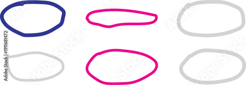 Colorful rubber bands in various shapes and sizes