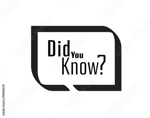 did you know sign on white background