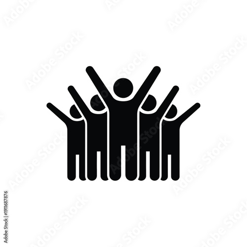 Illustration of people celebrating Dandi March with raised arms in solidarity and protest