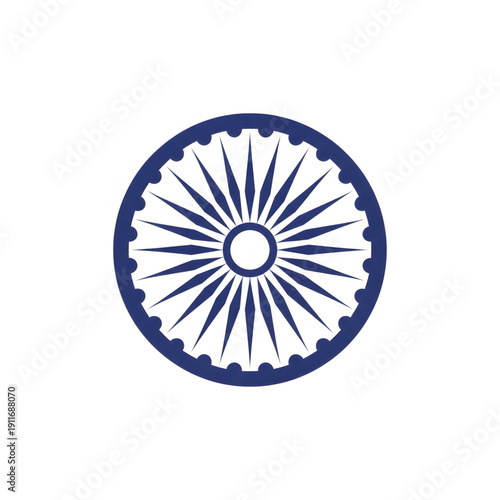 The Ashoka Chakra symbolizing the Dandi March and Salt March, a historic wheel illustration representing India's struggle for freedom