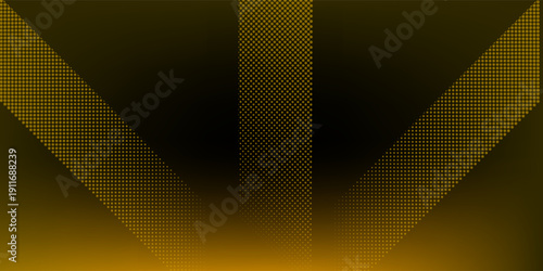 Abstract black background with orange neon glowing stripes. Vector technology design
