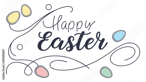 Gemini said

Happy Easter card featuring an artistic holiday celebration design with elegant typography and calligraphy vector illustration for a lovely handwriting sign