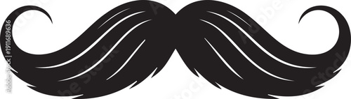 Black vintage mustache vector illustration for retro themed designs and fashion