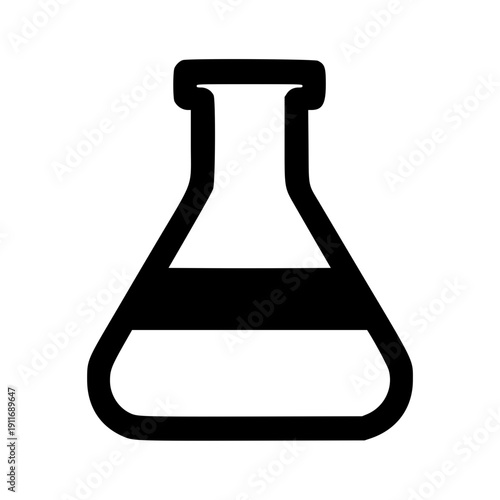 Modern laboratory flask icon in simple design