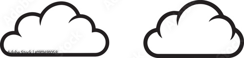 Simple black cloud icons for weather forecast or design projects