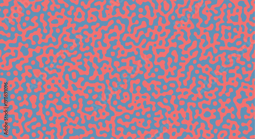 Coral and blue abstract micro organic pattern design background with playful texture
