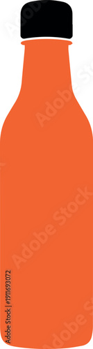 Orange reusable water bottle with black cap