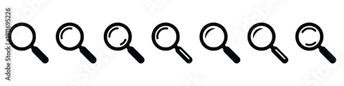 Set of magnifying glass icons