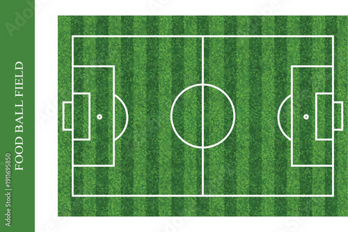Football Field Vector Illustration, EPS Graphic, Top View Pitch