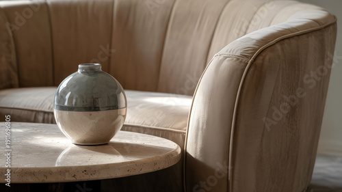 Abstraktes Interior-Detail mit Kurven und weichen Oberflächen