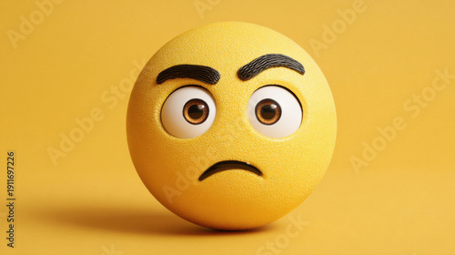 Wallpaper Mural Concerned emoji with furrowed eyebrows and sad expression Torontodigital.ca