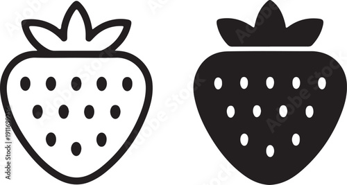 Two simple graphic strawberry icons are displayed.