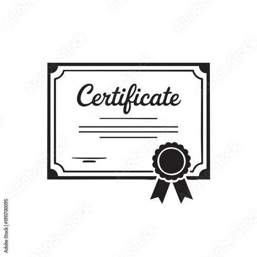 Certificate template design with ribbon and seal for official documents and awards
