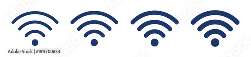 Set of wifi signal strength icons modern flat design