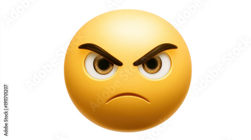 Wallpaper Mural Angry yellow emoji with furrowed eyebrows and frown Torontodigital.ca