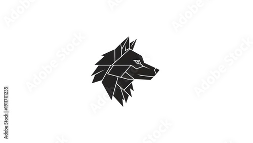Geometric Wolf Head Logo Vector