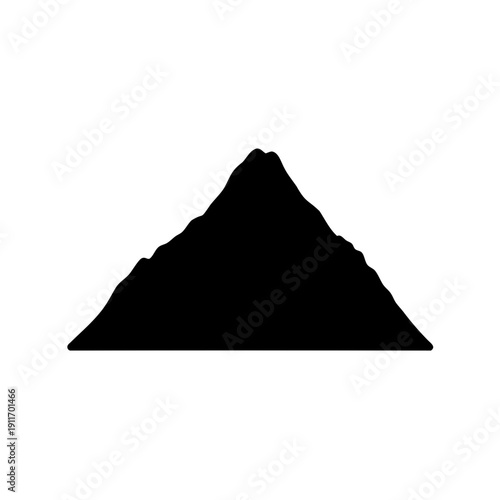 Minimalist mountain range silhouette set against a clean white backdrop creates a sense of rugged wilderness