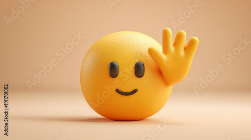 Wallpaper Mural A 3D yellow emoji with a friendly smile. Torontodigital.ca