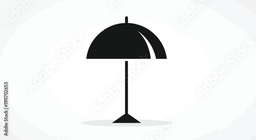 Single black lamp icon, minimal flat vector illustration on a simple background from a front viewpoint_1