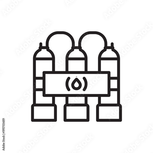 Deionized water system icon. Ultrapure water filtration, representing ion exchange resins, semiconductor grade DI water, reverse osmosis purification, and laboratory chemical processing hardware.