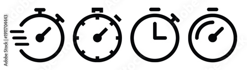 Stopwatch and timer icons representing speed, time, and measurement