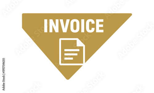 Flat vector corner callout sticker triangular corner label INVOICE simple white document pictogram