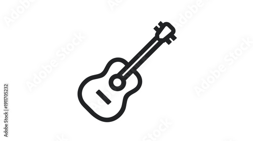 A simple outline drawing of a stringed instrument, angled on a white backdrop