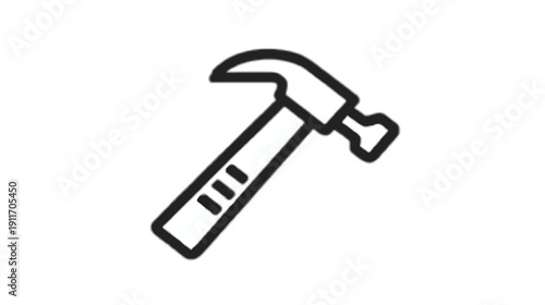 Black and white illustration of a tool with a head and handle used for construction