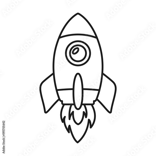 Rocket ship icon in flat style. Spaceship launch vector illustration on isolated background. Space transport sign business concept.