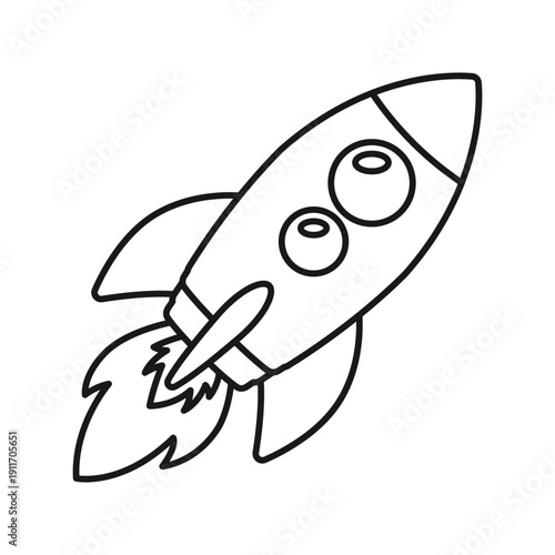 Rocket ship icon in flat style. Spaceship launch vector illustration on isolated background. Space transport sign business concept.
