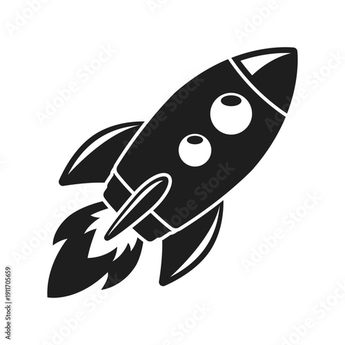 Rocket ship icon in flat style. Spaceship launch vector illustration on isolated background. Space transport sign business concept.