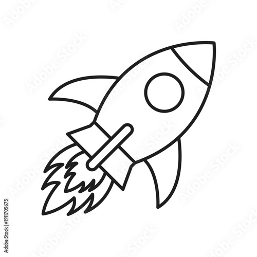 Rocket ship icon in flat style. Spaceship launch vector illustration on isolated background. Space transport sign business concept.