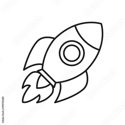Rocket ship icon in flat style. Spaceship launch vector illustration on isolated background. Space transport sign business concept.