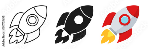 Rocket ship icon set collection in flat style. Spaceship launch vector illustration on isolated background. Space transport sign business concept.