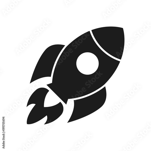 Rocket ship icon in flat style. Spaceship launch vector illustration on isolated background. Space transport sign business concept.