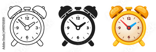 Analog clock icon set collection in flat style. Circle watch vector illustration on isolated background. Stopwatch sign business concept.