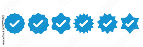 Verify checkbox icon set collection in flat style. Accept stamp vector illustration on isolated background. Confirmation template sign business concept.