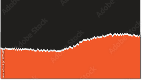 Red and white abstract vector background with torn paper texture and grunge ribbon border design