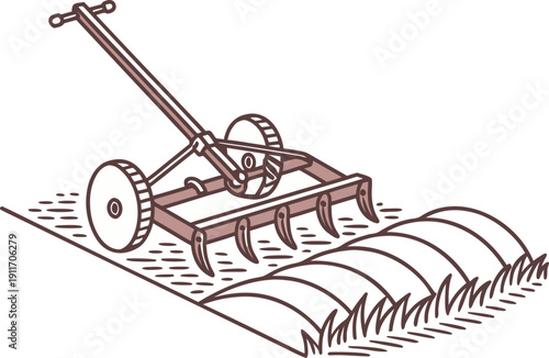 Farm Plough Tool Illustration. Agriculture Plough Equipment Design. Field Plough Farming Tool. Traditional Plough Farm Equipment. Modern Plough Agriculture Tool. Plough Farming Equipment Icon