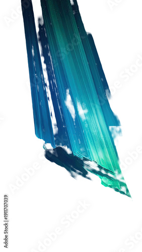 Abstract light streams in teal and blue against black