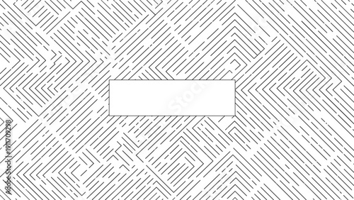 Intricate seamless pattern of black geometric lines forming a complex maze or labyrinth over a white background design.