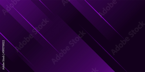 Abstract Dark Purple Geometric Background with Diagonal Layers and Neon Glow. Modern creative trendy design in vector illustration