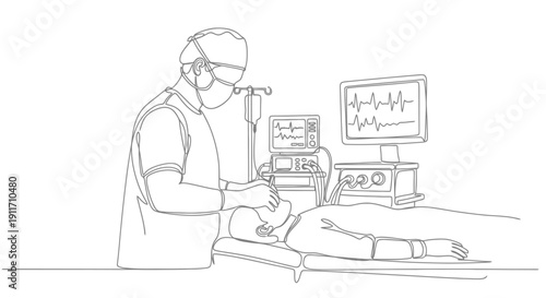 Anesthesiologist Administering Anesthesia to Patient During Surgery.
