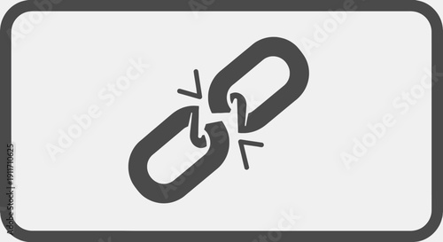Broken Chain Link Symbol Representing Disconnection or Failure.