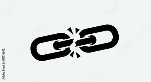 Broken Chain Link Symbol Representing Disconnection or Failure.